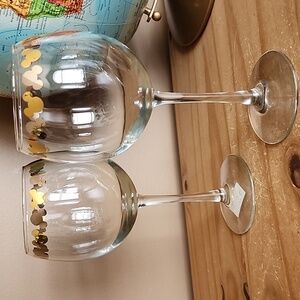 Disney Mickey Mouse ears gold rimmed wine glasses